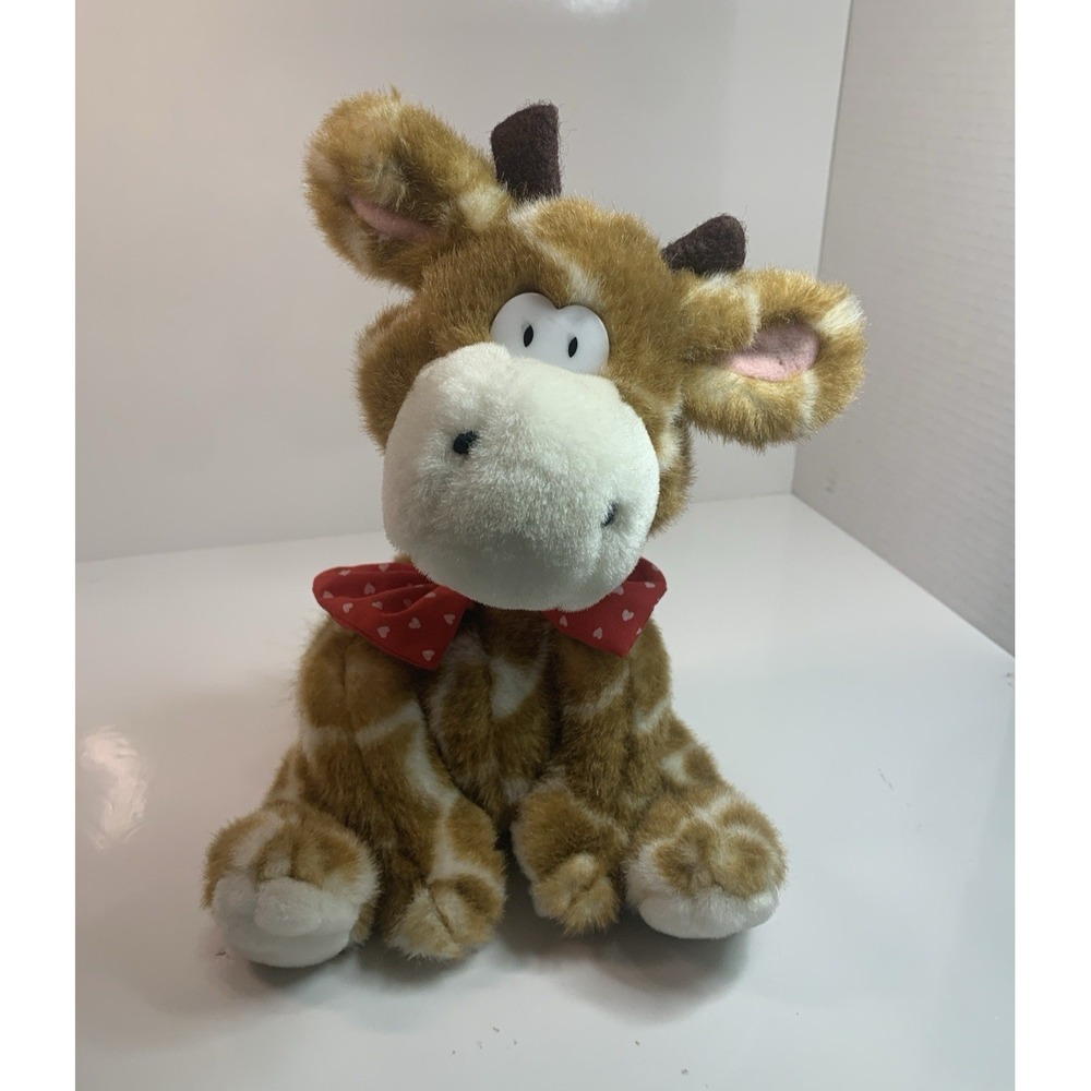 VTG GIMLET Stuffed‎ Sitting Giraffe RUSS BERRIE 9" Plush BOW TIE Posable Neck